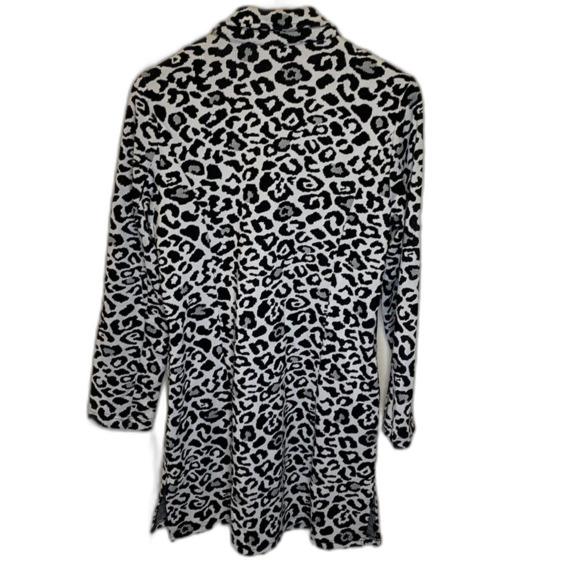 Marc New York Black White Leopard Cheetah Print Cardigan Sweater Coat Sz M - Picture 6 of 10